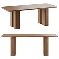Elegant Modern Wooden Dining Table With Fluted Legs And Smooth Tabletop Design