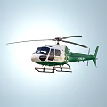 Green and White AirMed MedFlight Helicopter in Flight for Emergency Medical Services