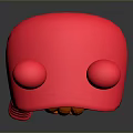 Cute Cartoon Game Character Red Hair Red Hat Balls Wearing Yellow Pants Holding Red Heart Item