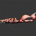 Realistic Red Scorpion Figurine With Glowing Eyes On Dark Reflective Background