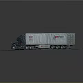 Schneider White Container Truck With Trailer And Company Logo Design