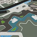 Garden Landscape Design Layout With Curved Paths Green Areas And Water Elements