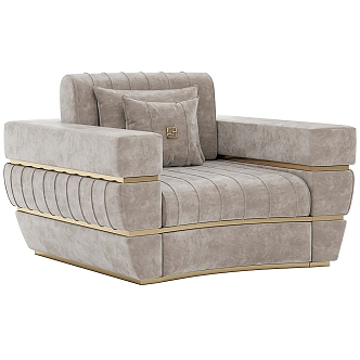 Light Luxury Single Sofa 3d model