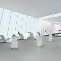 Yadongke Exhibition Hall Modern Interior With Display Counter And Digital Screens