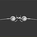 Silver Concept Aircraft Model With Dual Engines Wings Tail Fins And Reflective Surface