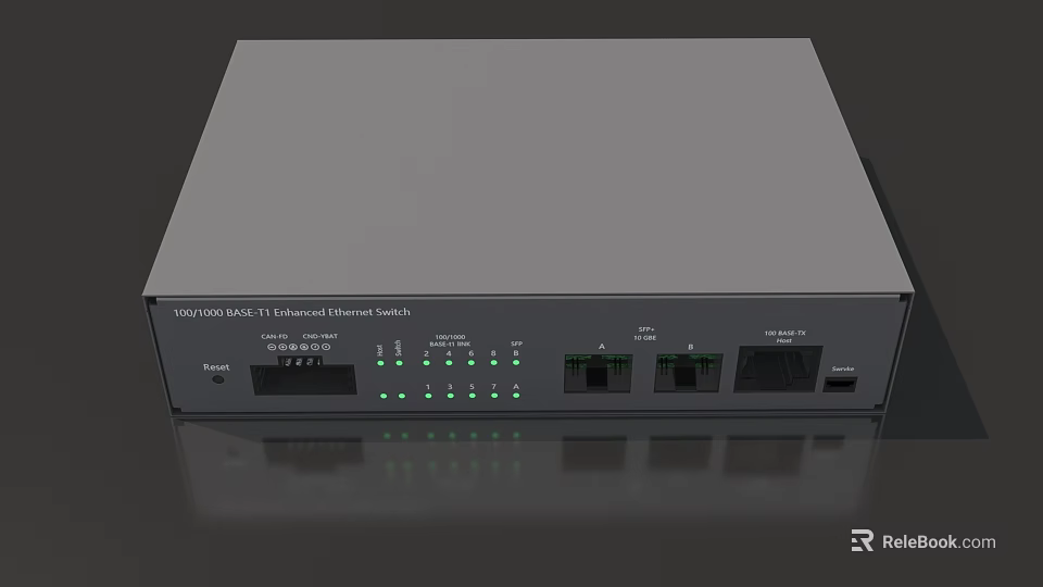 VIGOROUS 802.3af 48V PoE Ethernet Switch Electronic Appliance With Ports And Indicators 3d model 