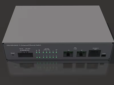 VIGOROUS 802.3af 48V PoE Ethernet Switch Electronic Appliance With Ports And Indicators 3d model