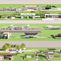 Modern Architectural Entrance Gate Design With Landscaping Trees And Courtyard Spaces