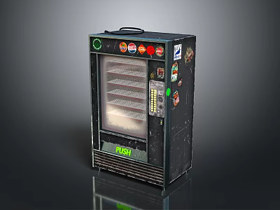 Vintage Vending Machine With Fast Service Various Drink Options And Brand Logos For Daily Essentials 3d model