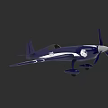 Blue And White Model Airplane Featuring JAX Logo And Lion Head Design