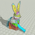 Modern slide children rabbit slide 3d model