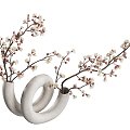 Modern jewelry ornaments combination flower interior decoration 3d model