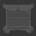 Elegant Double Bed With Golden Frame White Sheer Drapes And Wooden Vertical Headboard Background