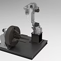 Industrial Equipment Featuring Robotic Arm And Rotary Table For Automated Operations