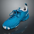 Blue Athletic Shoes With Mesh Upper Lace Up Design And White Soles