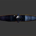 Ornate Fantasy Sword With Blue Blade Orange Hilt And Gold Decorative Accents