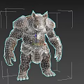 Mythical Pig Warrior Character In Game Movie With Metal Leather Armor
