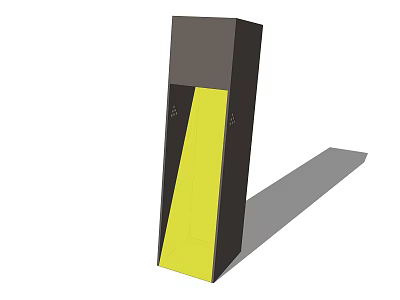Modern Outdoor Light With Black And Yellow Design For Garden Pathway Decor 3d model