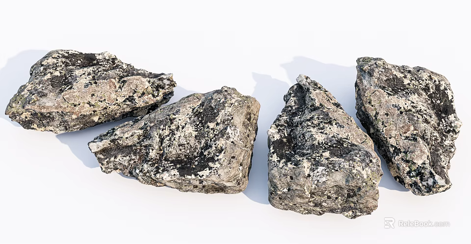 Rough Stone And Smooth Wood Materials For Interior Design Projects 3d model