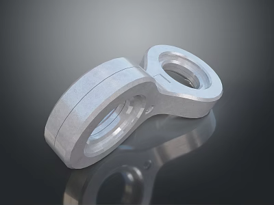 Silver Metal Ring Shaped Household Items With Smooth Surface And Reflective Finish 3d model