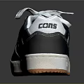 Dark Blue And White Low Top Sneakers With Star Logo Orange Rubber Sole Casual Design