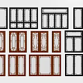 New Chinese-style window combination broken bridge aluminum alloy window casement window folding window floor-to-ceiling window sliding window 3d model