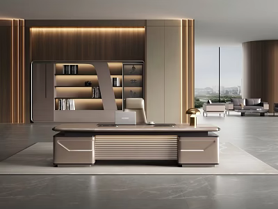 Luxury Modern Executive Office Desk With Spacious Storage Drawers For Upscale Contemporary CEO Workspace 3d model