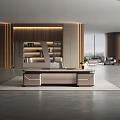Luxury Modern Executive Office Desk With Spacious Storage Drawers For Upscale Contemporary CEO Workspace