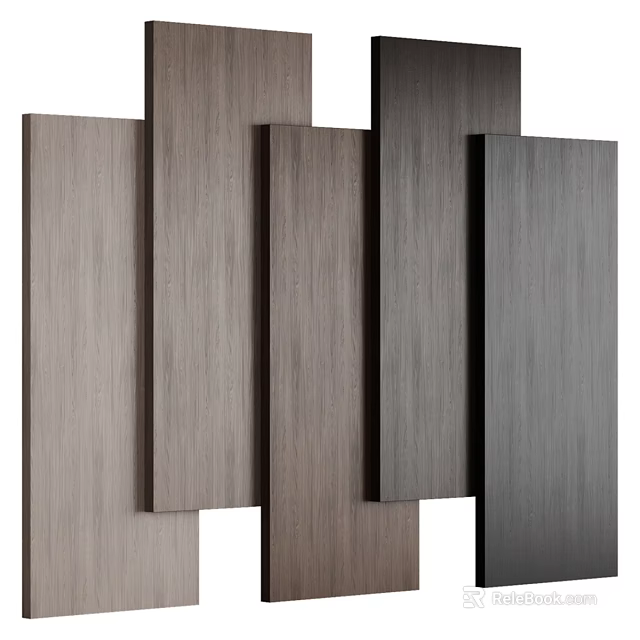 Wooden Panel Components In Various Colors Textures For Modern Interior Design 3d model 