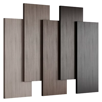 Wooden Panel Components In Various Colors Textures For Modern Interior Design 3d model