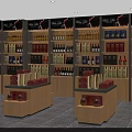 Modern Tobacco and Liquor Store Interior Featuring Shelves of Products and Glass Display Counter