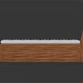 Wooden Bed Frame Furniture With Simple Headboard And White Mattress Design