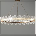 Elegant Modern Layered Chandeliers With Transparent Circular Rings And Metal Frame