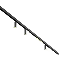 Sleek Black Linear Ceiling Light With Three Downlights And Spotlights For Interior 3d model