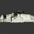 Ancient Stone Architectural Component With Damaged Surface And Moss Growth
