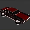 Classic Two Tone Black Red Vintage Car With Chrome Wheels And Shiny Finish