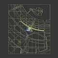Aerial Planning of Modern White Glass Architecture With Grassland and Plaza