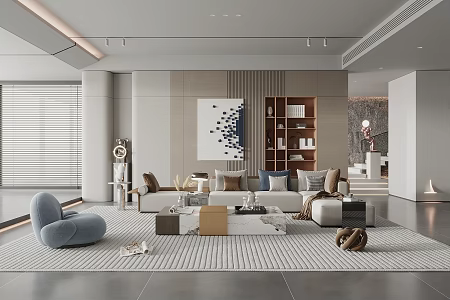modern living room 3d model
