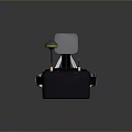 Black Computer Wireless Adapter with Gold Antennas and External Gray Module