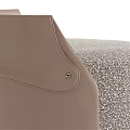 Modern Boucle Fabric Upholstered Sofa Stool With Delicate Leather Accent For Elegant Cozy Home Spaces