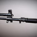 Modern Tactical Assault Rifle Weapon Design With Black Coating And Picatinny Rail