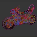 Unique Red TRAMPA Custom Motorcycle With Black Seat And Stylish Wheels Design