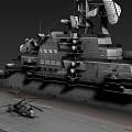 Low model aircraft carrier military game model 3d model