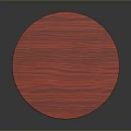 Round Red Dining Table With Wood Grain And Decorative Legs