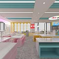 Modern Retail Store Interior With Colorful Counters Display Shelves And Bright Lighting
