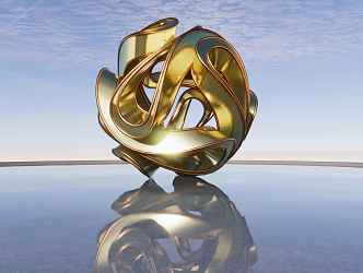 Modern City Sculpture Ripple Exquisite Sphere Sculpture 3d model