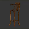 Elegant Rattan Bar Stool With Armrest Curved Legs And Wicker Design