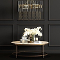 Modern Metal Marble Coffee Table Chandelier Jewelry Combination 3d model