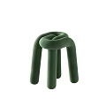 Green Modern Stool With Curved Structure And Velvet Upholstery For Contemporary Home Decor