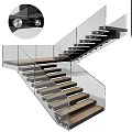 Modern Staircase Design With Glass Railing And Wooden Treads For Contemporary Spaces